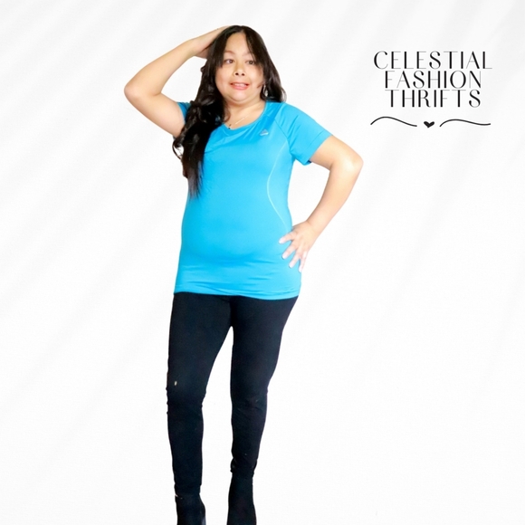 ADIDAS TECHFIT WOMENS BLUE SIZE L SPORTS TOP - Picture 3 of 5